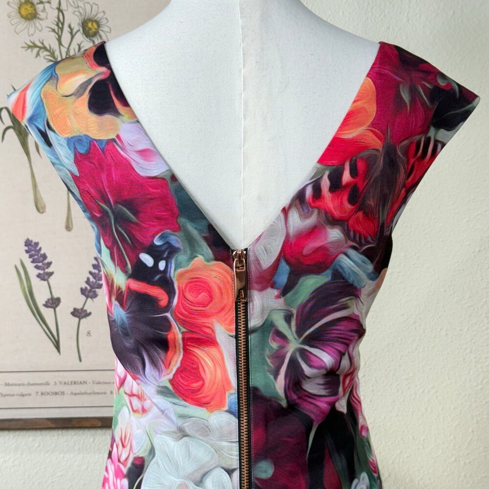 Ted Baker Quais Floral Swirl Sheath Tunic Dress Chic Garden Party Twee Artsy S 6 - Picture 4 of 8